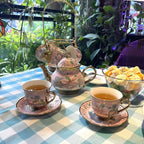 European Porcelain Tea Set with Holder