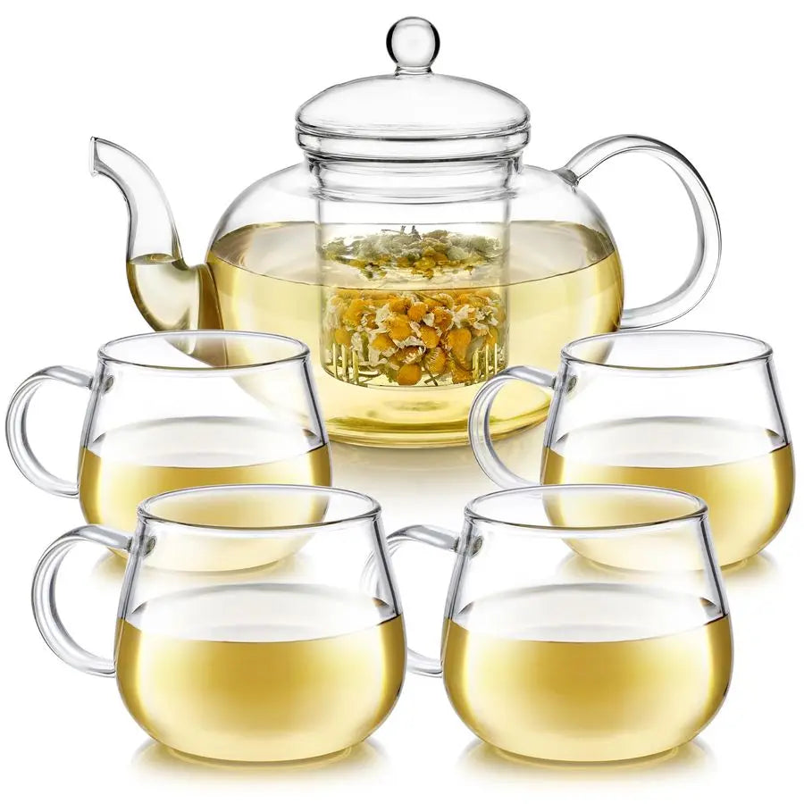 32oz Glass Teapot Set with 4 Cups