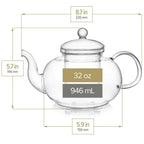 32oz Glass Teapot Set with 4 Cups