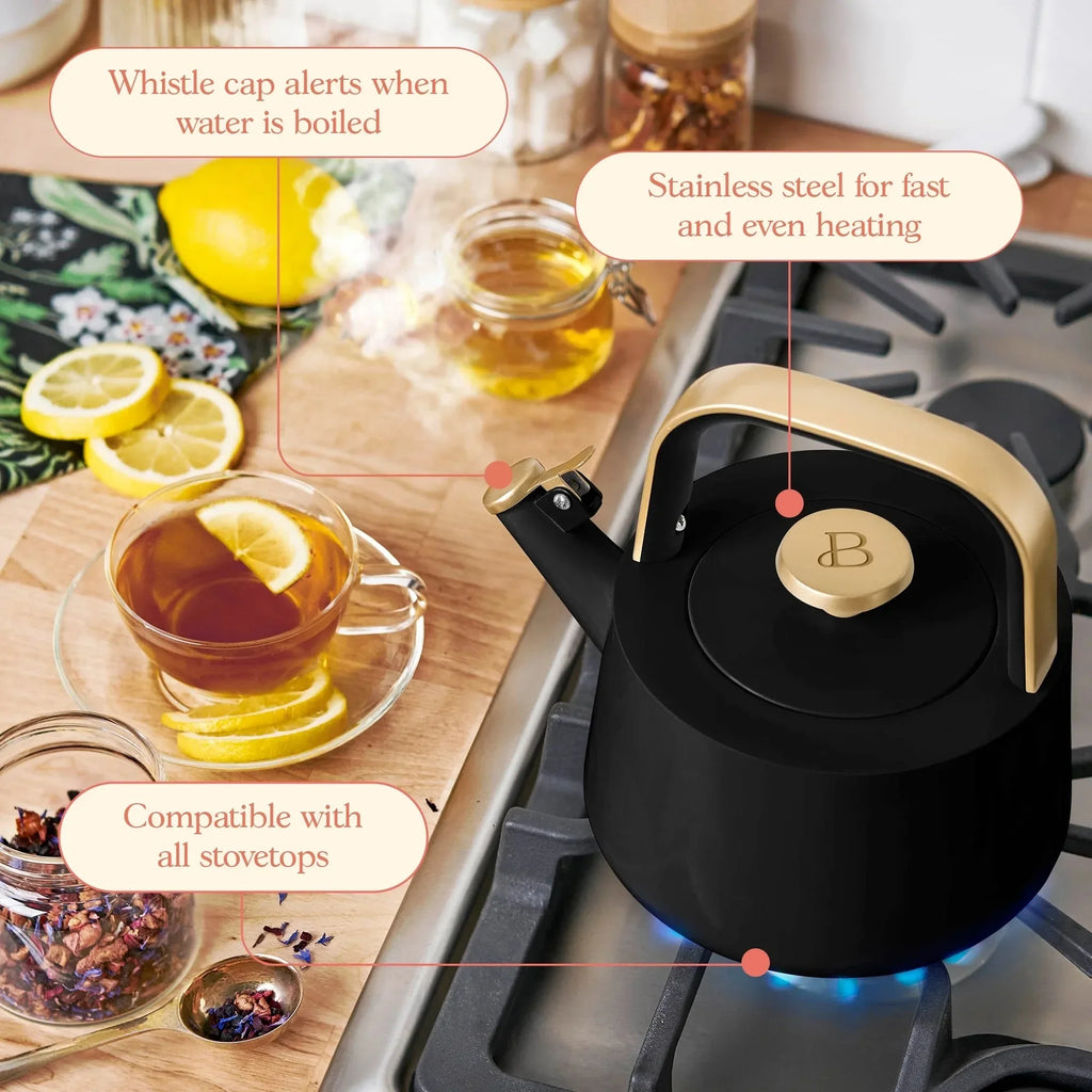 1.8L Black Ceramic Whistling Kettle