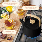 1.8L Black Ceramic Whistling Kettle