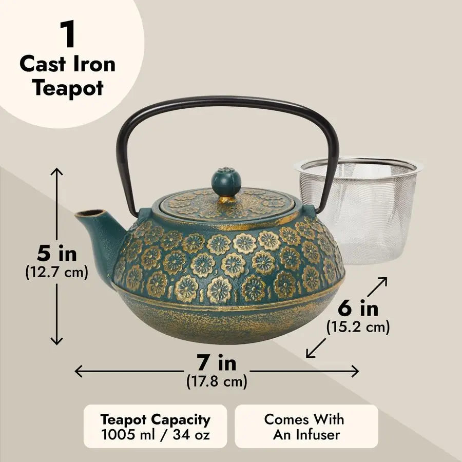 Cast Iron Tea Kettle with Infuser