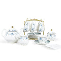 15-Piece Blue Rose Porcelain Tea Set