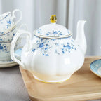15-Piece Blue Rose Porcelain Tea Set