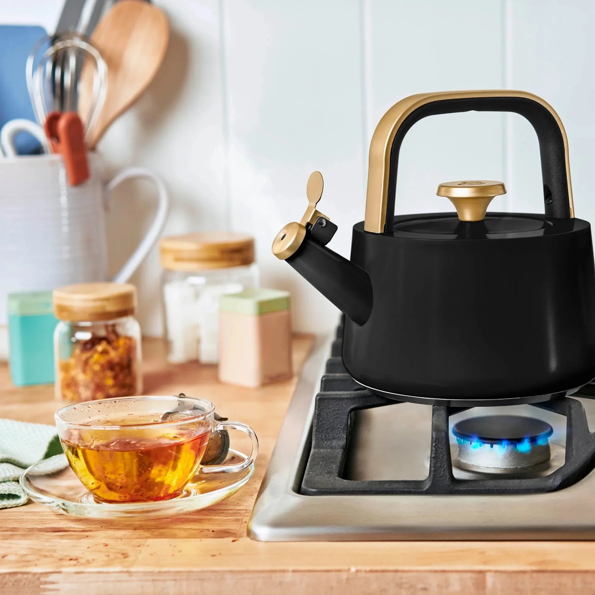 1.8L Black Ceramic Whistling Kettle